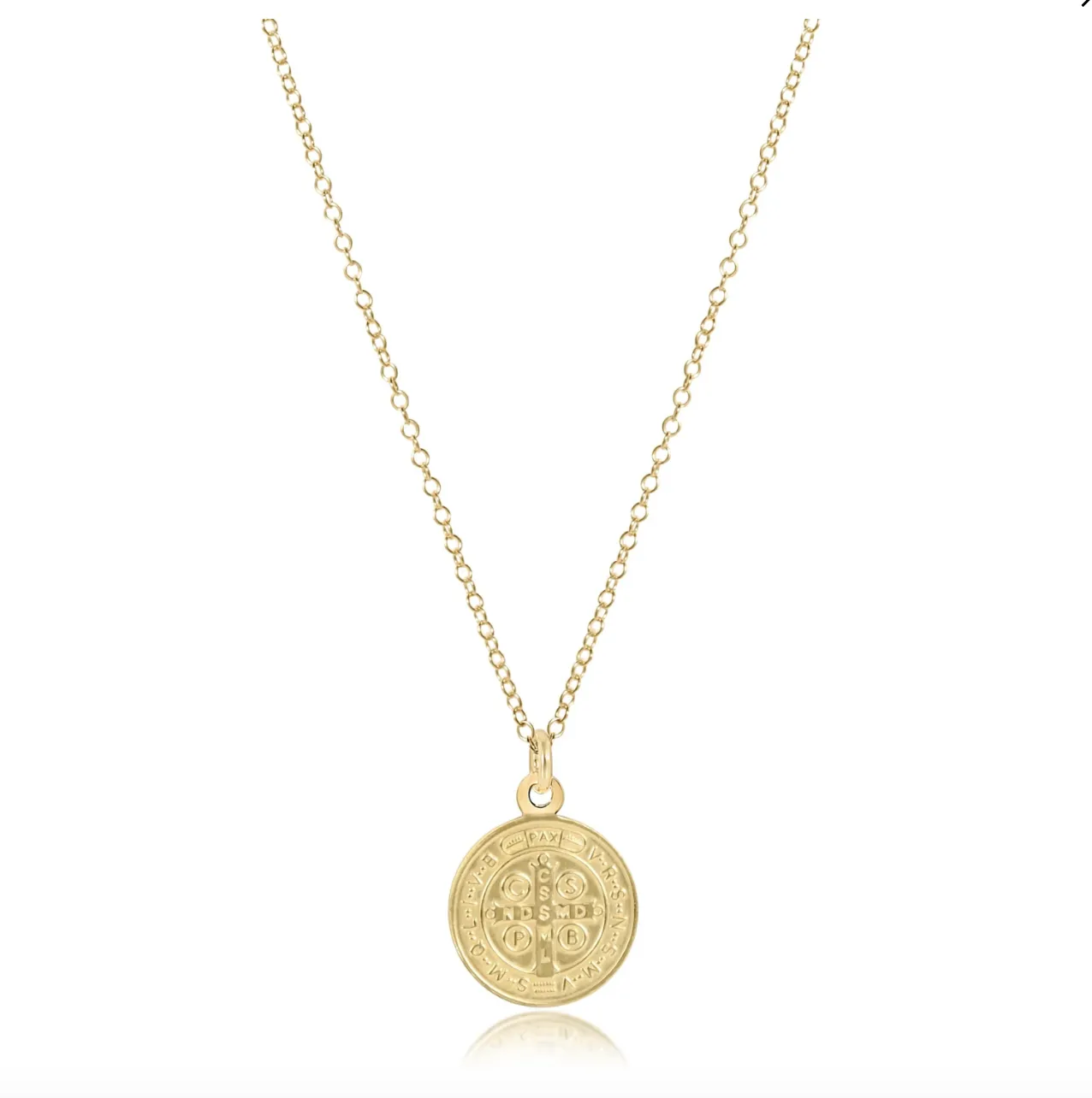 16" Blessing Gold Disc Necklace