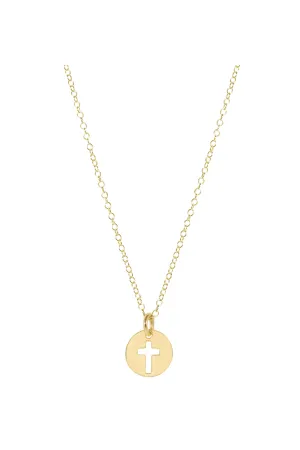 16" Necklace Gold - Blessed Small Gold Disc