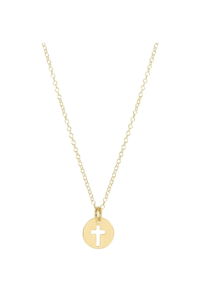 16" Necklace Gold - Blessed Small Gold Disc