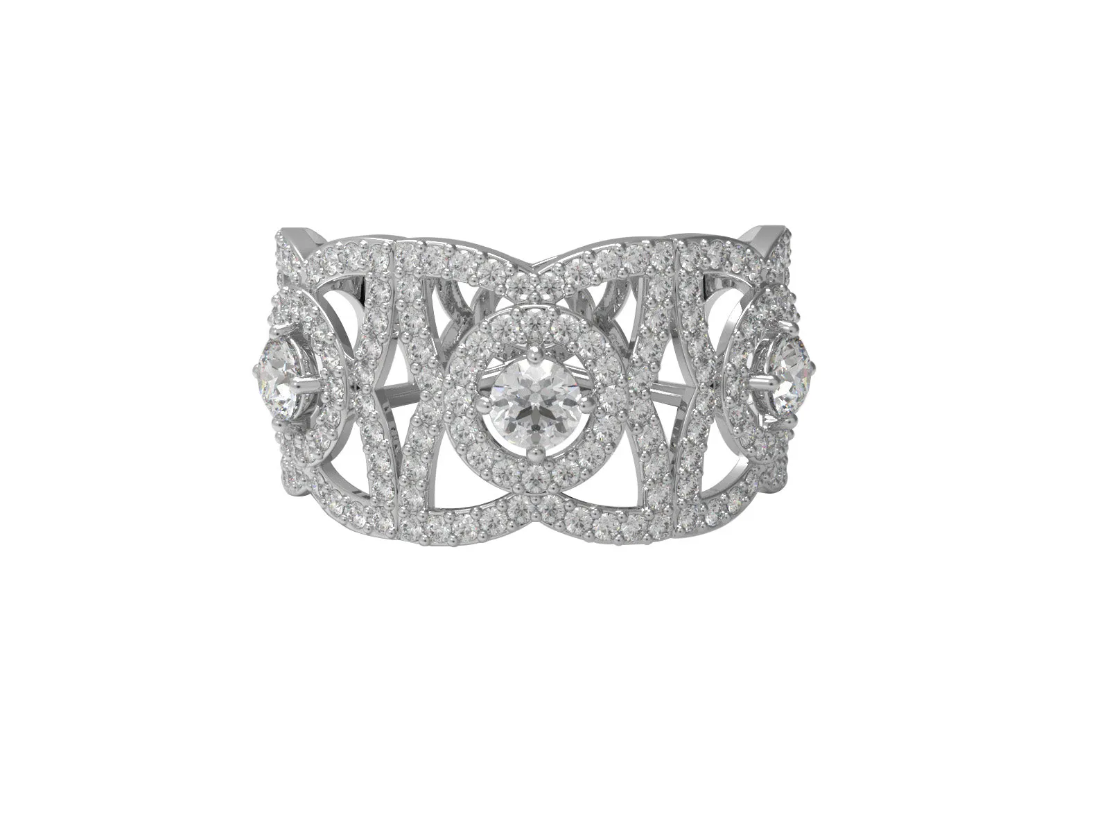 1.8 Ctw Round Shape Moissanite Diamond 925 Sterling Silver Cluster Ring