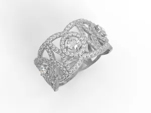 1.8 Ctw Round Shape Moissanite Diamond 925 Sterling Silver Cluster Ring