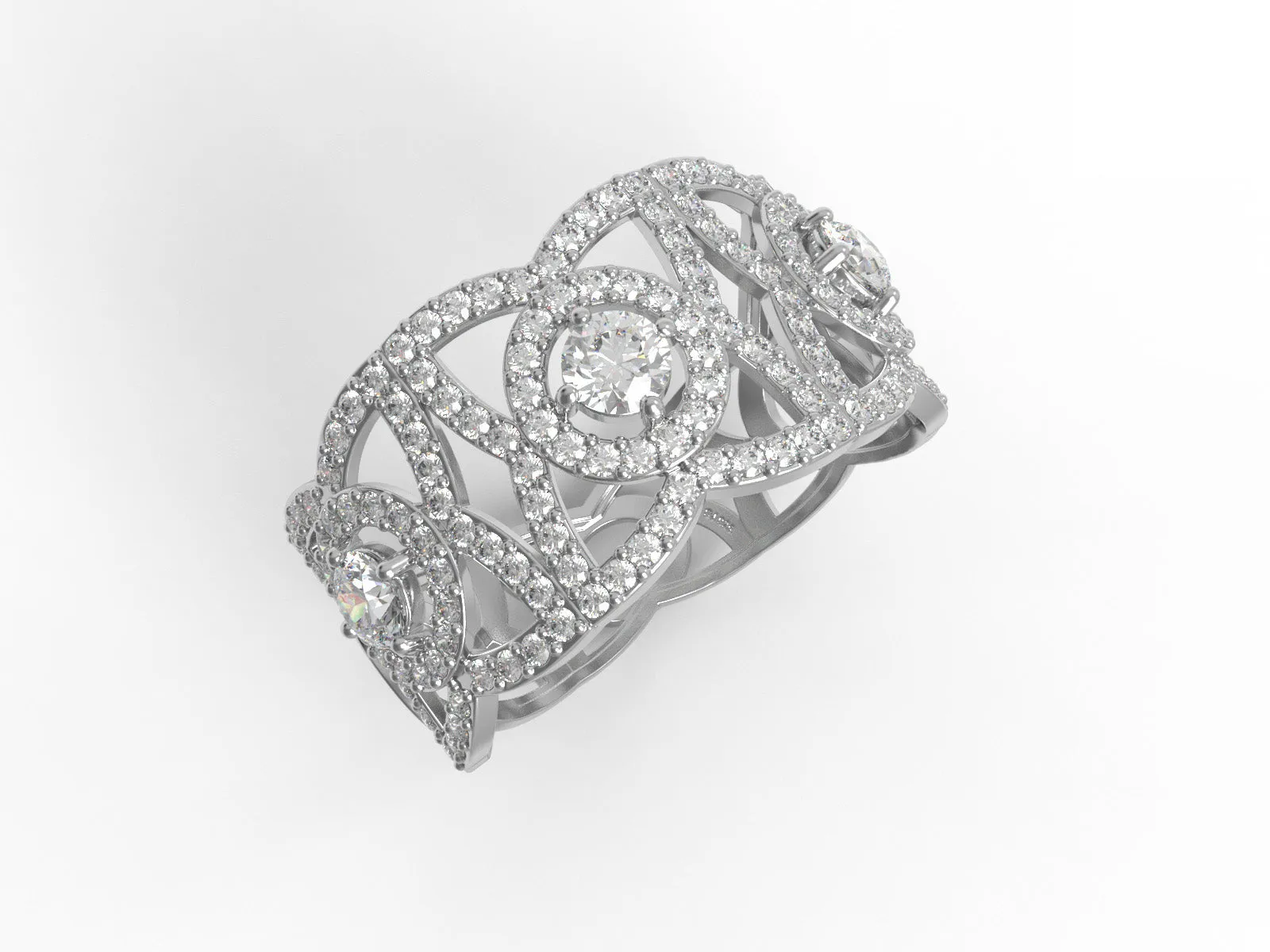 1.8 Ctw Round Shape Moissanite Diamond 925 Sterling Silver Cluster Ring