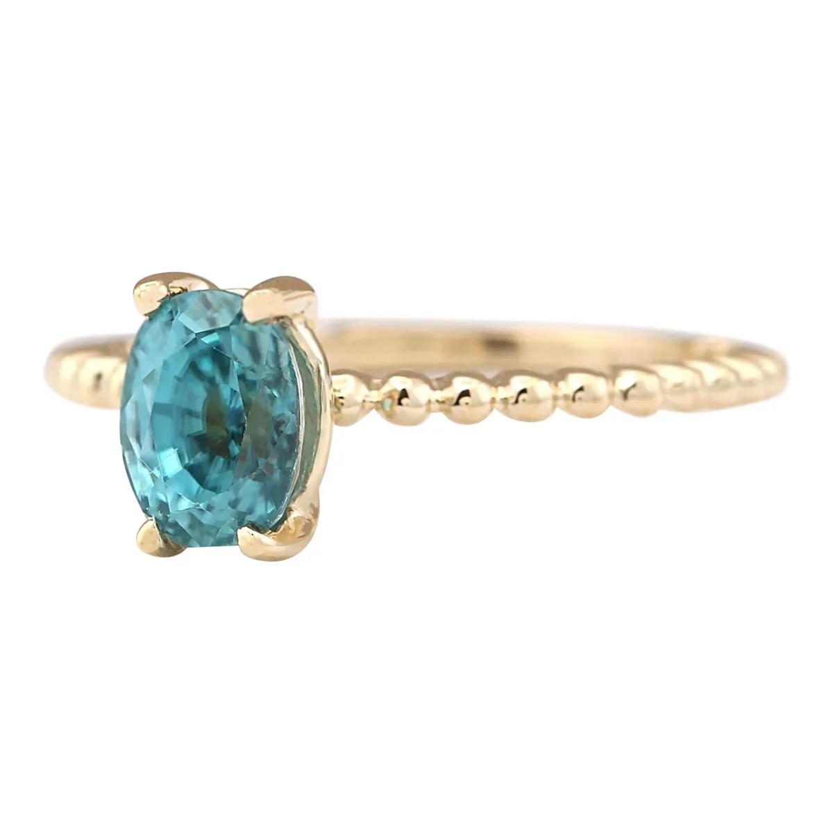 1.80 Carat Natural Zircon 14K Yellow Gold Ring