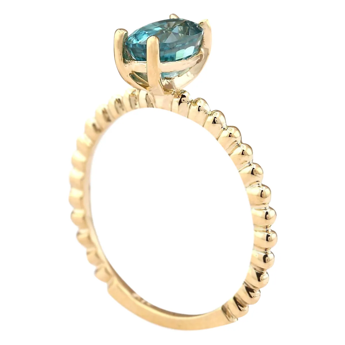 1.80 Carat Natural Zircon 14K Yellow Gold Ring
