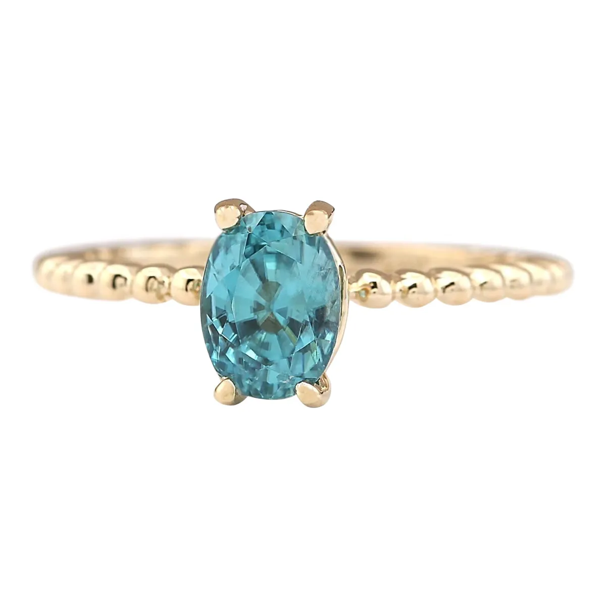 1.80 Carat Natural Zircon 14K Yellow Gold Ring