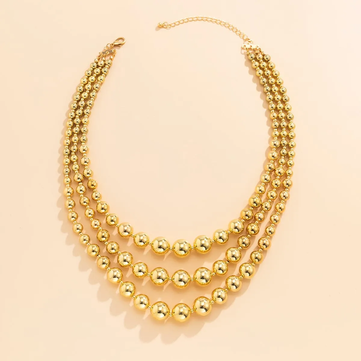 18K Gold-Plated Layered Beaded Necklace