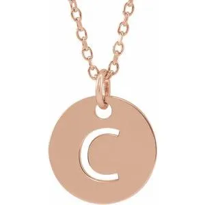 18K Rose Gold-Plated Sterling Silver Initial C 16-18" Necklace