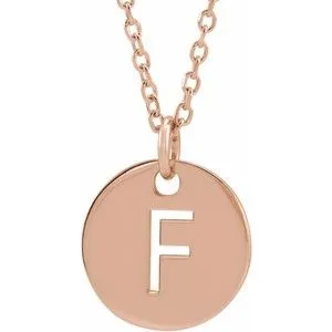 18K Rose Gold-Plated Sterling Silver Initial F 16-18" Necklace