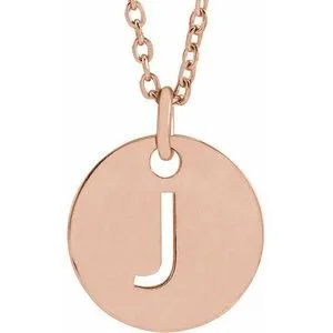 18K Rose Gold-Plated Sterling Silver Initial J 16-18" Necklace