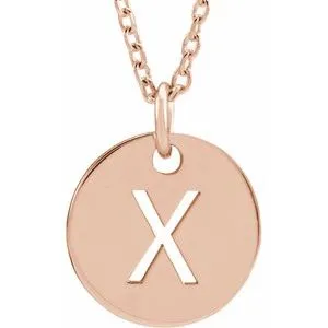 18K Rose Gold-Plated Sterling Silver Initial X 16-18" Necklace