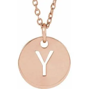 18K Rose Gold-Plated Sterling Silver Initial Y 16-18" Necklace