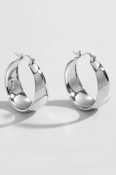 18K STAINLESS STEEL WATERPROOF TARNISH FREE HOOPS | 40E337