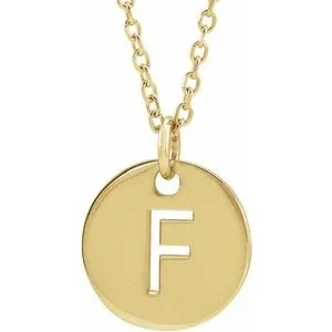 18K Yellow Gold-Plated Sterling Silver Initial F 16-18" Necklace