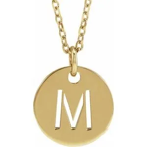 18K Yellow Gold-Plated Sterling Silver Initial M 16-18" Necklace