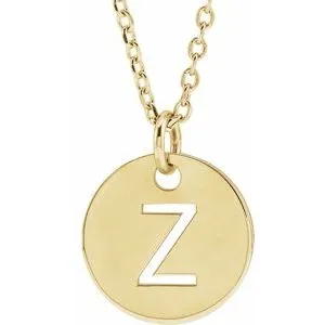 18K Yellow Gold-Plated Sterling Silver Initial Z 16-18" Necklace