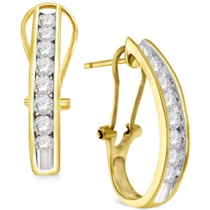 1ctw Diamond J Hoop Earrings