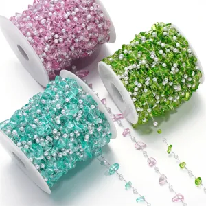 1m Crystal & Pearl Beaded Chain – DIY Jewelry