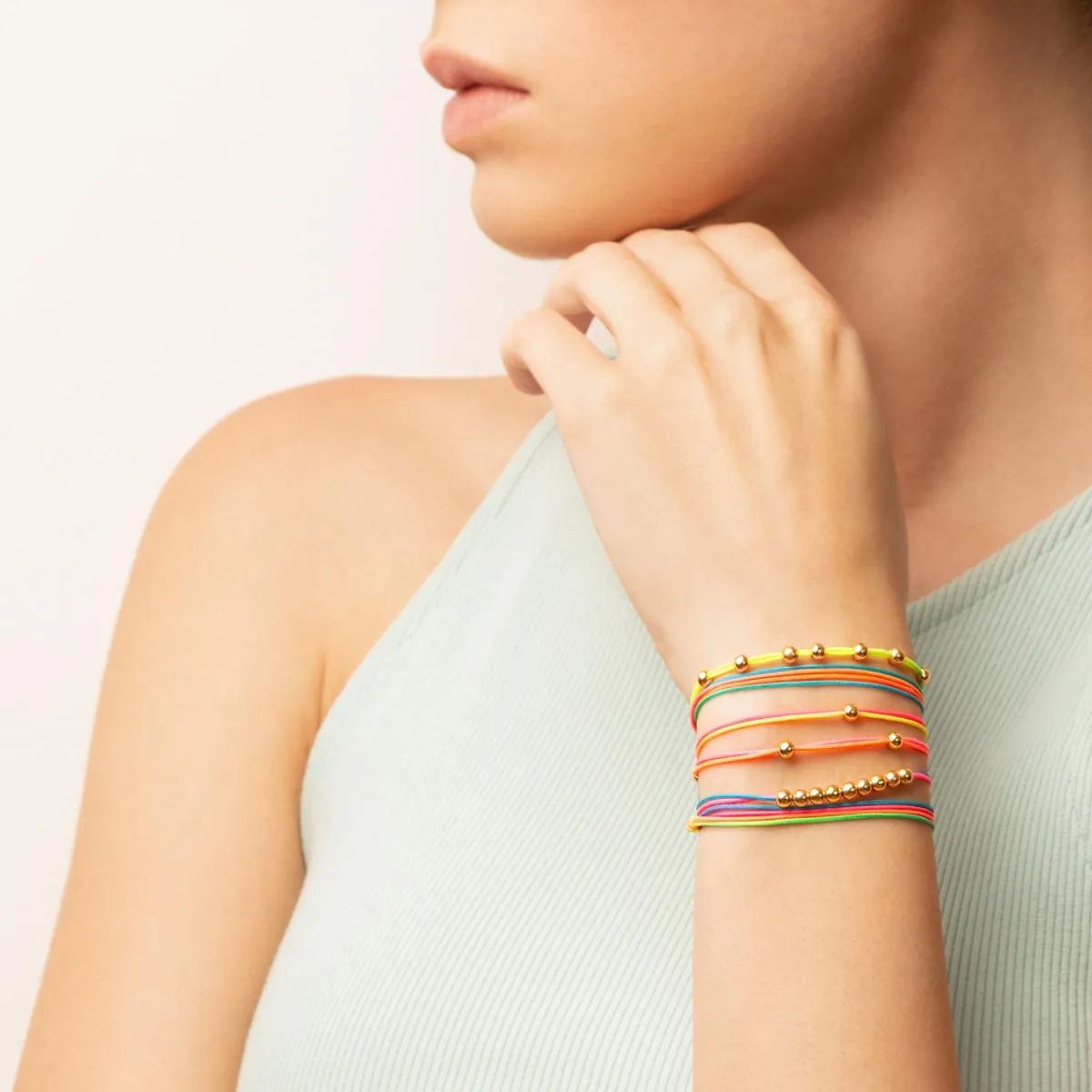 2 Beads Cord Bracelet