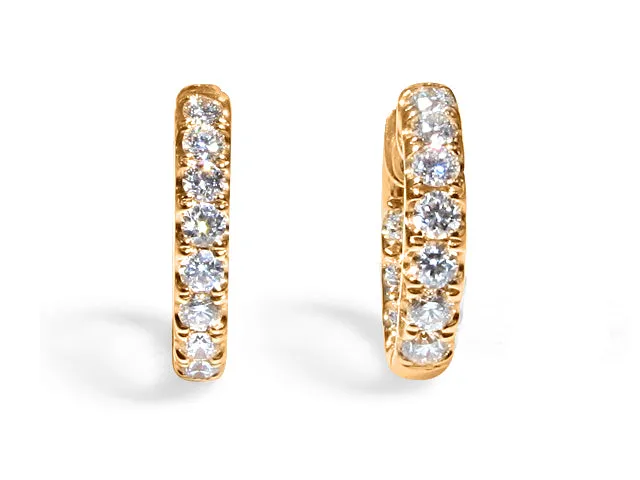 2.04ctw Rose Gold Diamond Huggie Earrings