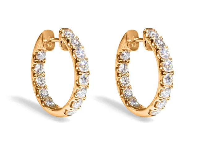 2.04ctw Rose Gold Diamond Huggie Earrings