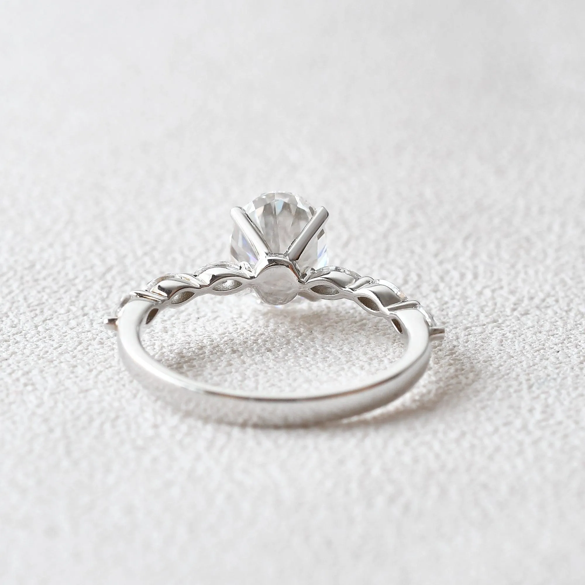 2ct Oval Cut Moissanite White Gold Ring