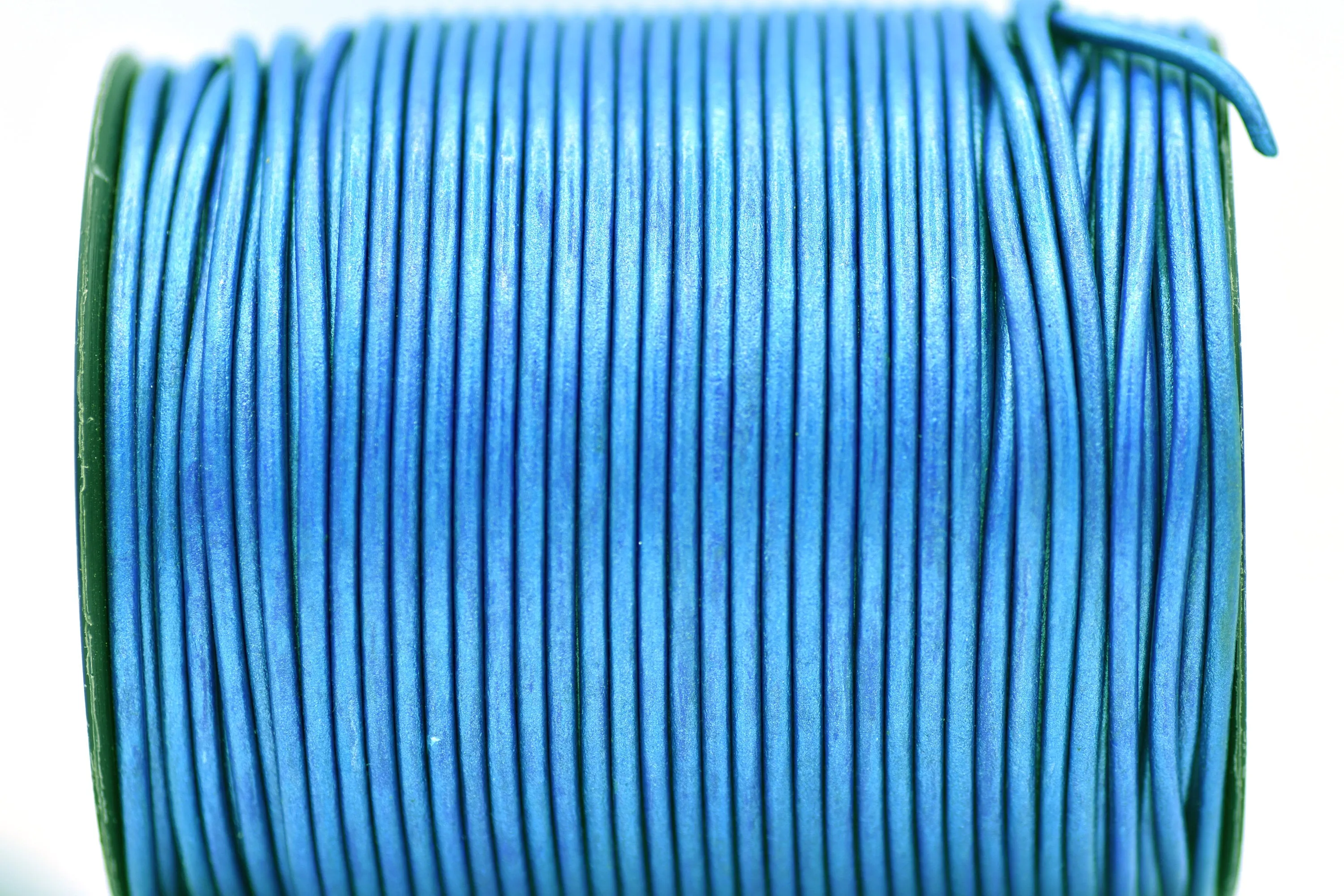 2mm Metallic Blue Leather Cord - Round - Premium Quality - Indian Leather - Wrap Bracelet Making Findings - Lead Free - Necklace Making
