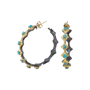 35MM TURQUOISE CRIVELLI HOOP EARRING