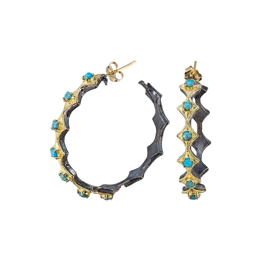 35MM TURQUOISE CRIVELLI HOOP EARRING