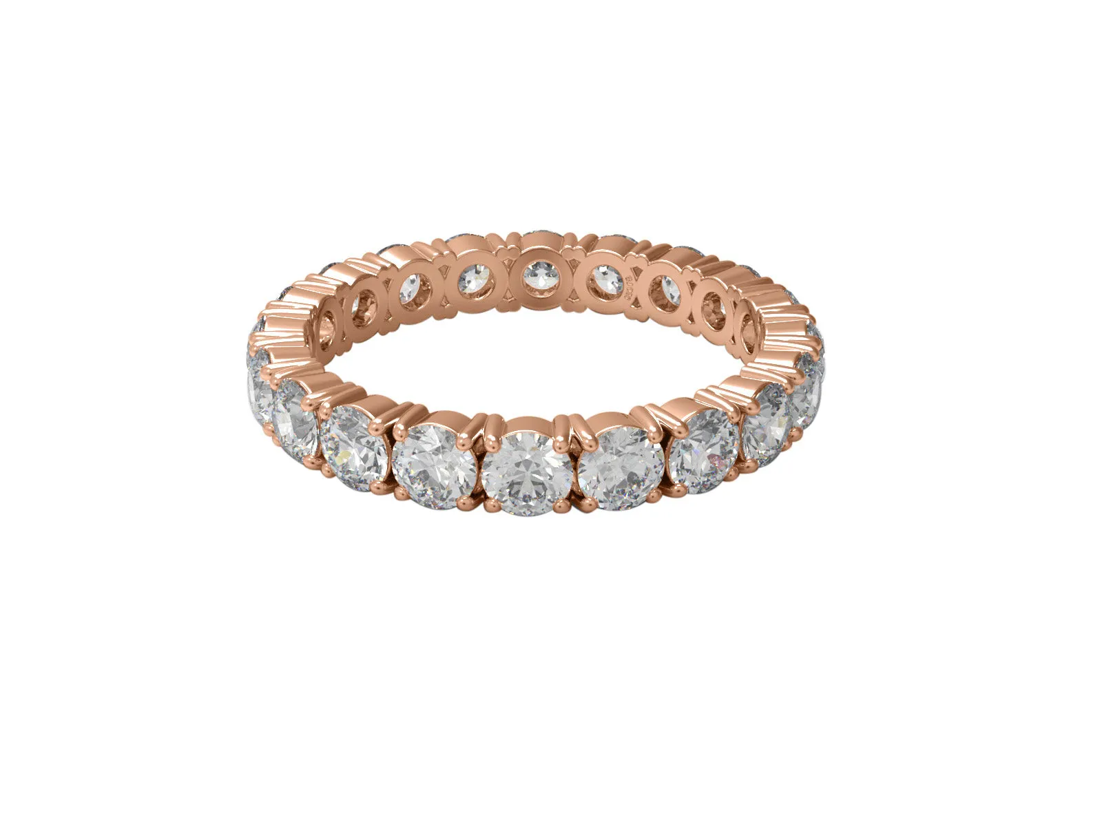 3MM Round Moissanite Diamond 925 Sterling Silver Full Eternity Stackable Ring