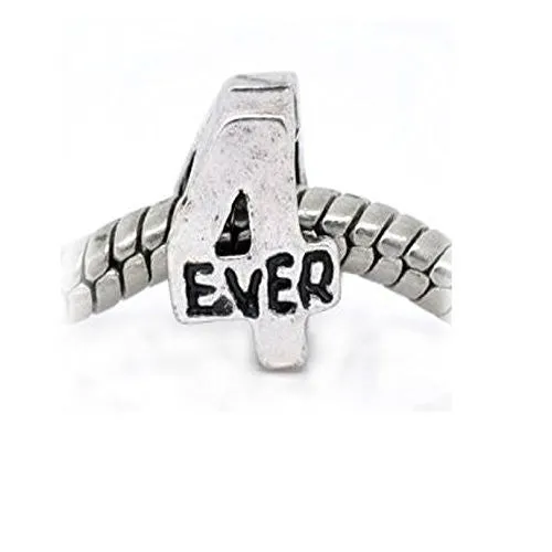 4 Ever Charm Spacer European Bead Compatible for Most European Snake Chain Bracelet