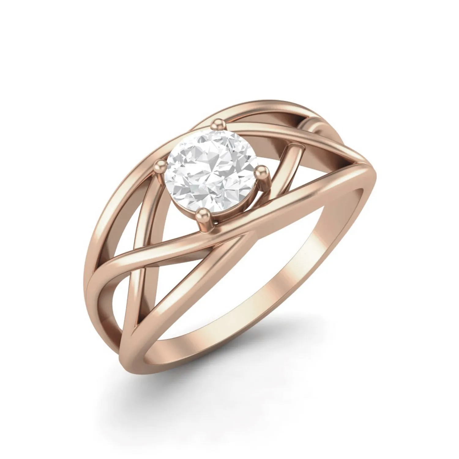 5.00X5.00 MM Round Shape Moissanite Celtic Knot  Love Gift Ring