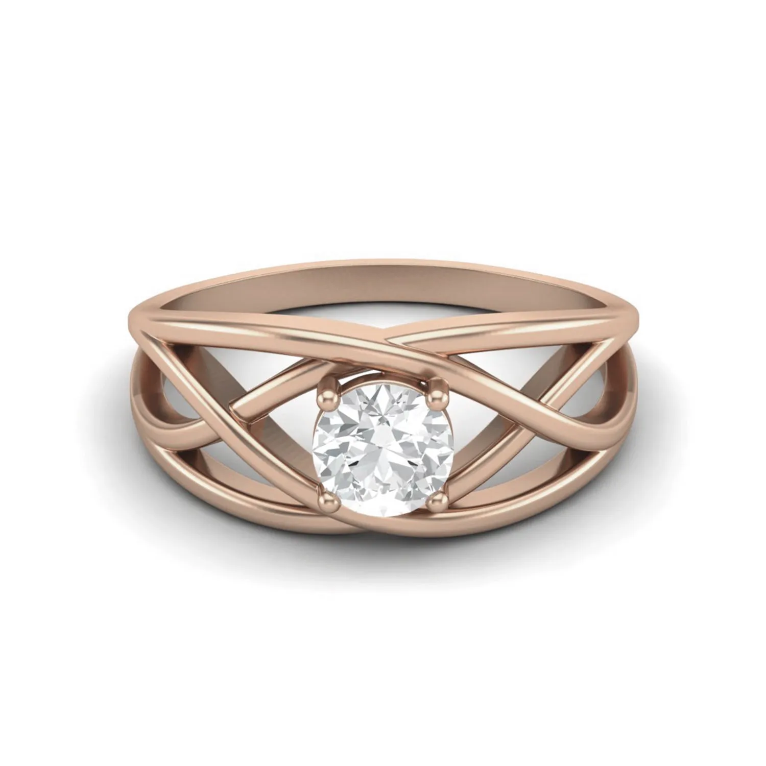 5.00X5.00 MM Round Shape Moissanite Celtic Knot  Love Gift Ring