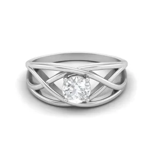 5.00X5.00 MM Round Shape Moissanite Celtic Knot  Love Gift Ring