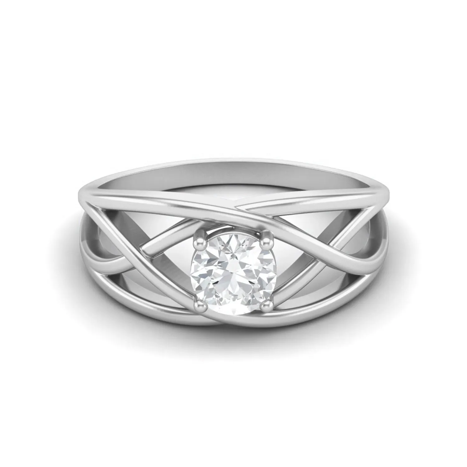 5.00X5.00 MM Round Shape Moissanite Celtic Knot  Love Gift Ring