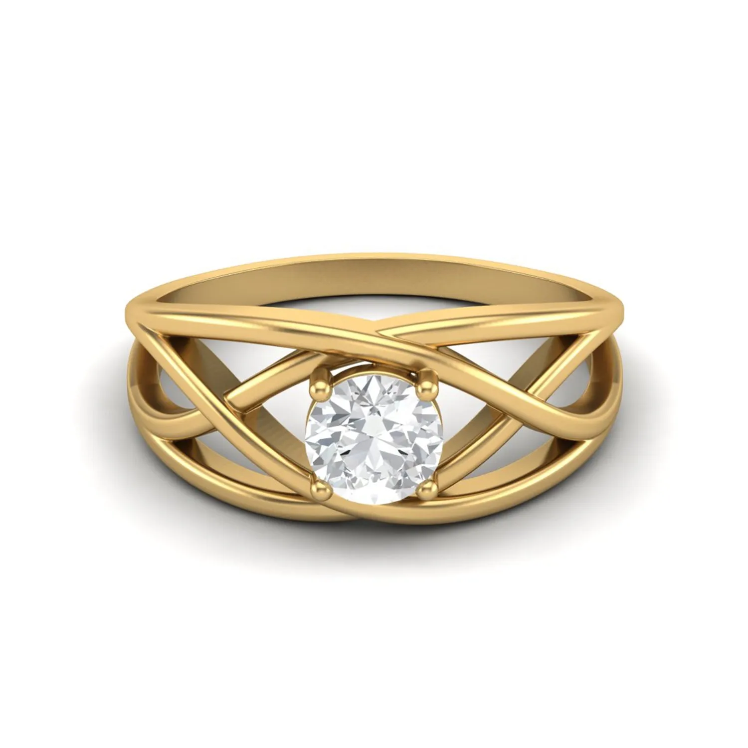 5.00X5.00 MM Round Shape Moissanite Celtic Knot  Love Gift Ring