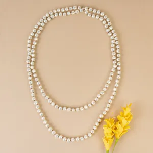 71604 - Layered Beaded  Necklace - Pearl