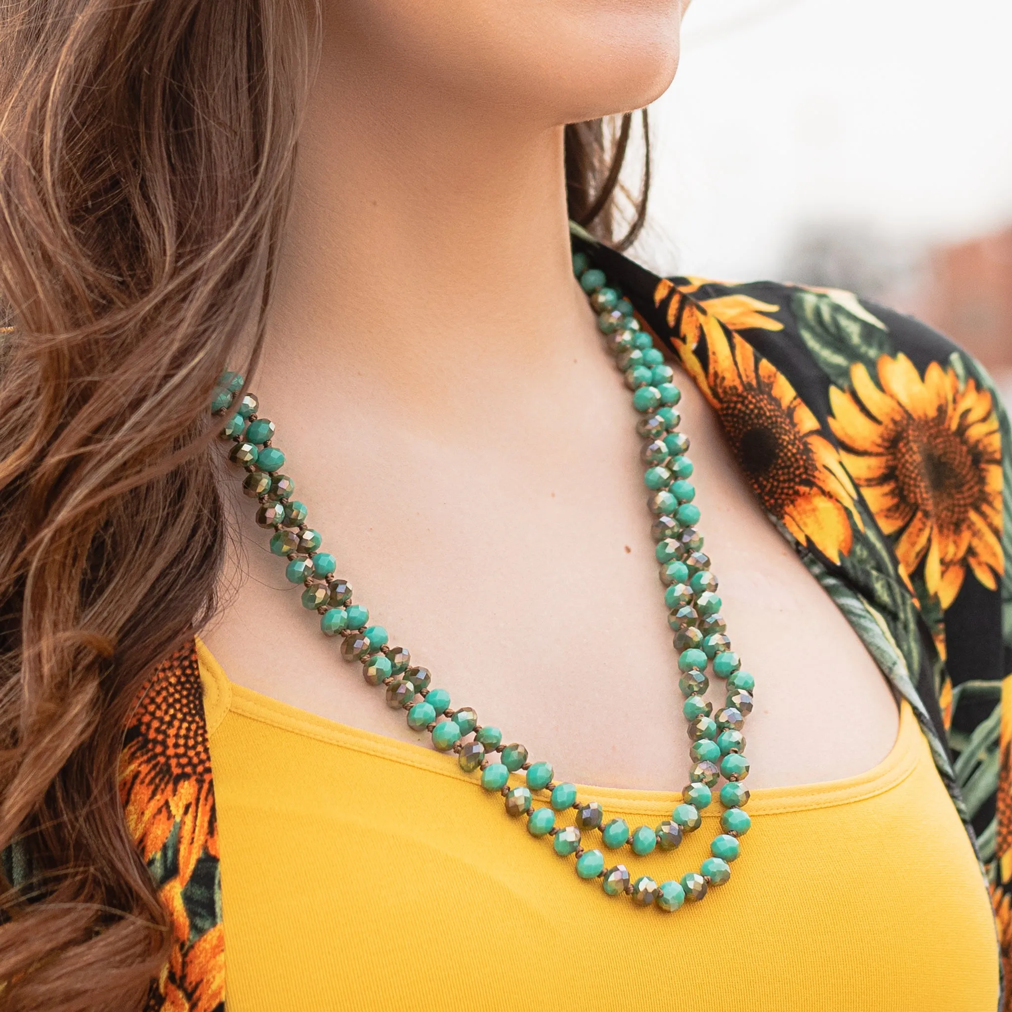 72028 - 7 - Beaded Necklace - TQ Brown