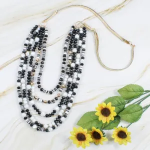 72661 - Crystal Beaded Necklace - Black