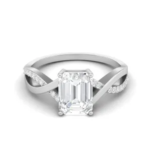 8X6MM octagon Shape Moissanite Split Shank Ring