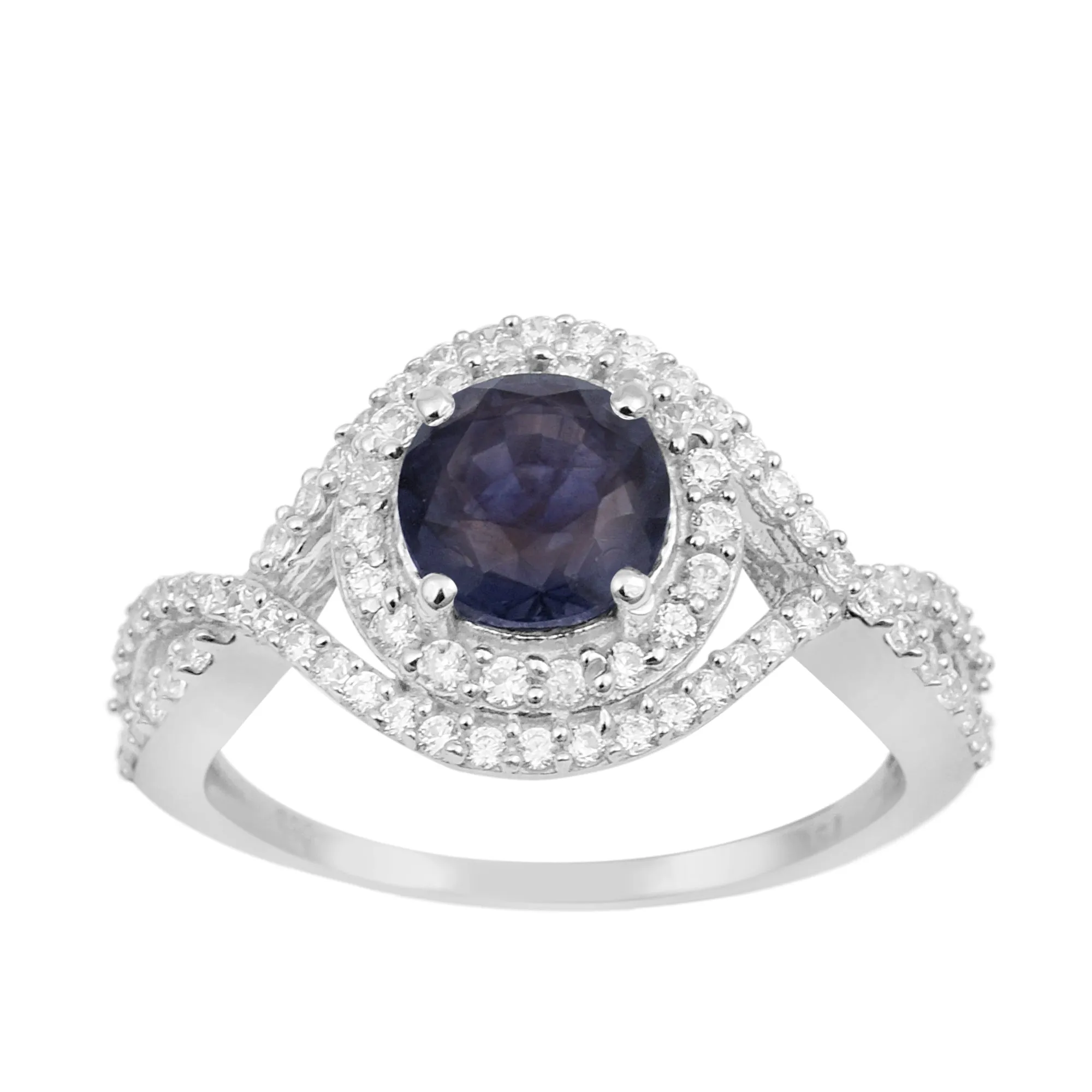 925 Sterling Silver 1.50 Ctw Blue Sapphire Women Wedding Rings