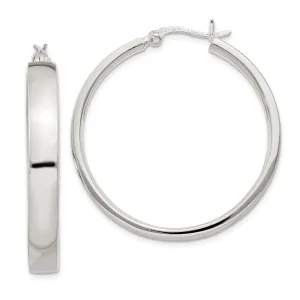 925 Sterling Silver 5x31mm Hoop Earrings