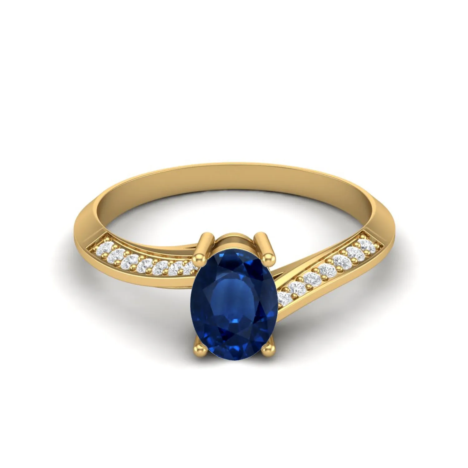 925 Sterling Silver Blue Sapphire Solitaire Accents Wedding Ring 1.56 Cts Ring For Women