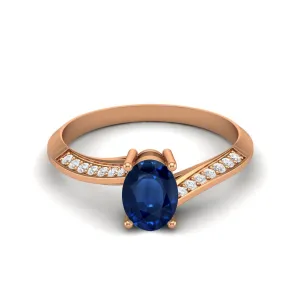 925 Sterling Silver Blue Sapphire Solitaire Accents Wedding Ring 1.56 Cts Ring For Women
