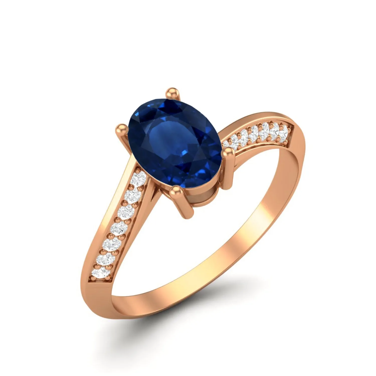 925 Sterling Silver Blue Sapphire Solitaire Accents Wedding Ring 1.56 Cts Ring For Women