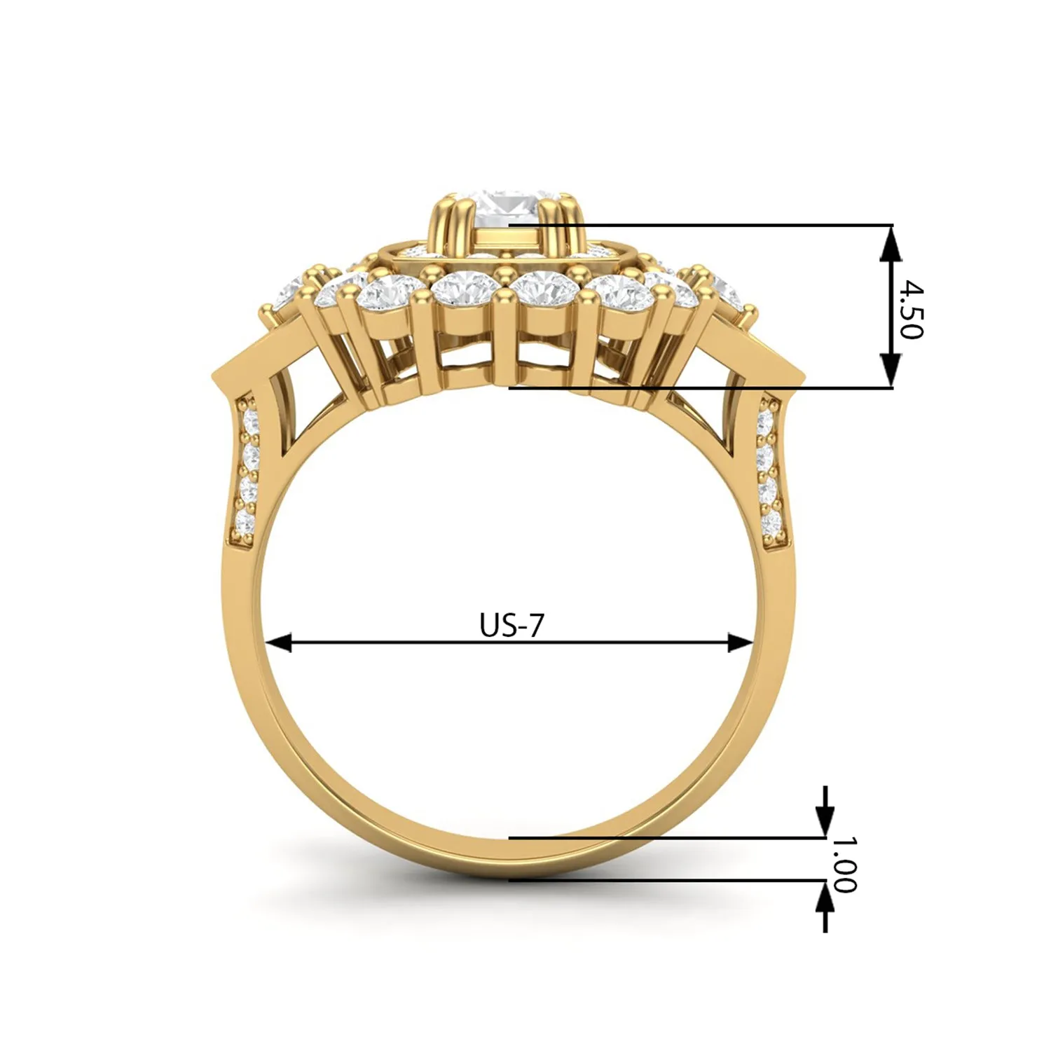 925 Sterling Silver Cushion 6X4mm Moissanite Diamond Women Cocktail Ring