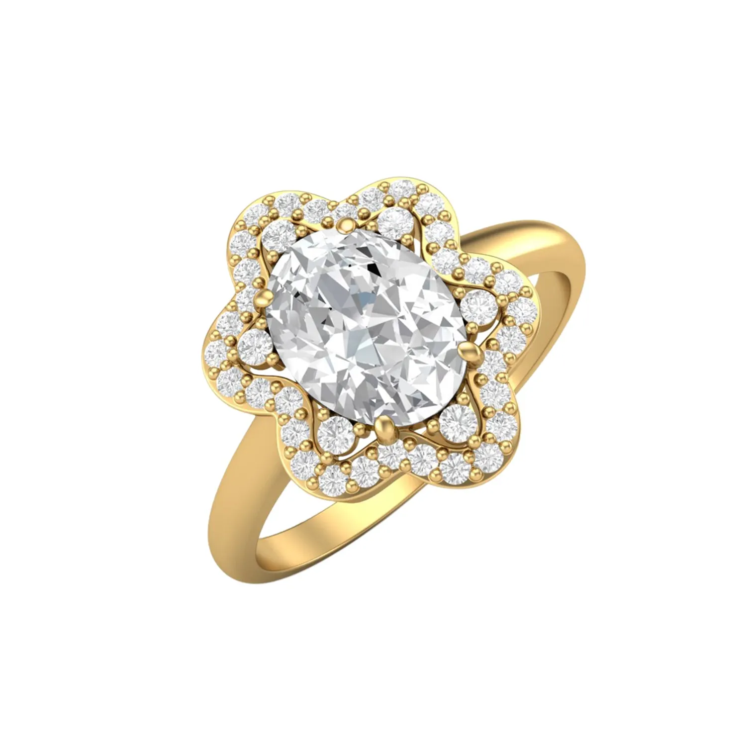 925 Sterling Silver Oval 8x6mm Natural Moissanite Diamond Women Engagement Ring