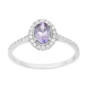 925 Sterling Silver Oval Tanzanite Women's Solitaire Ring