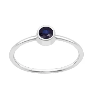 925 Sterling Silver Round 0.20 Ctw Blue Sapphire Women Engagement Ring
