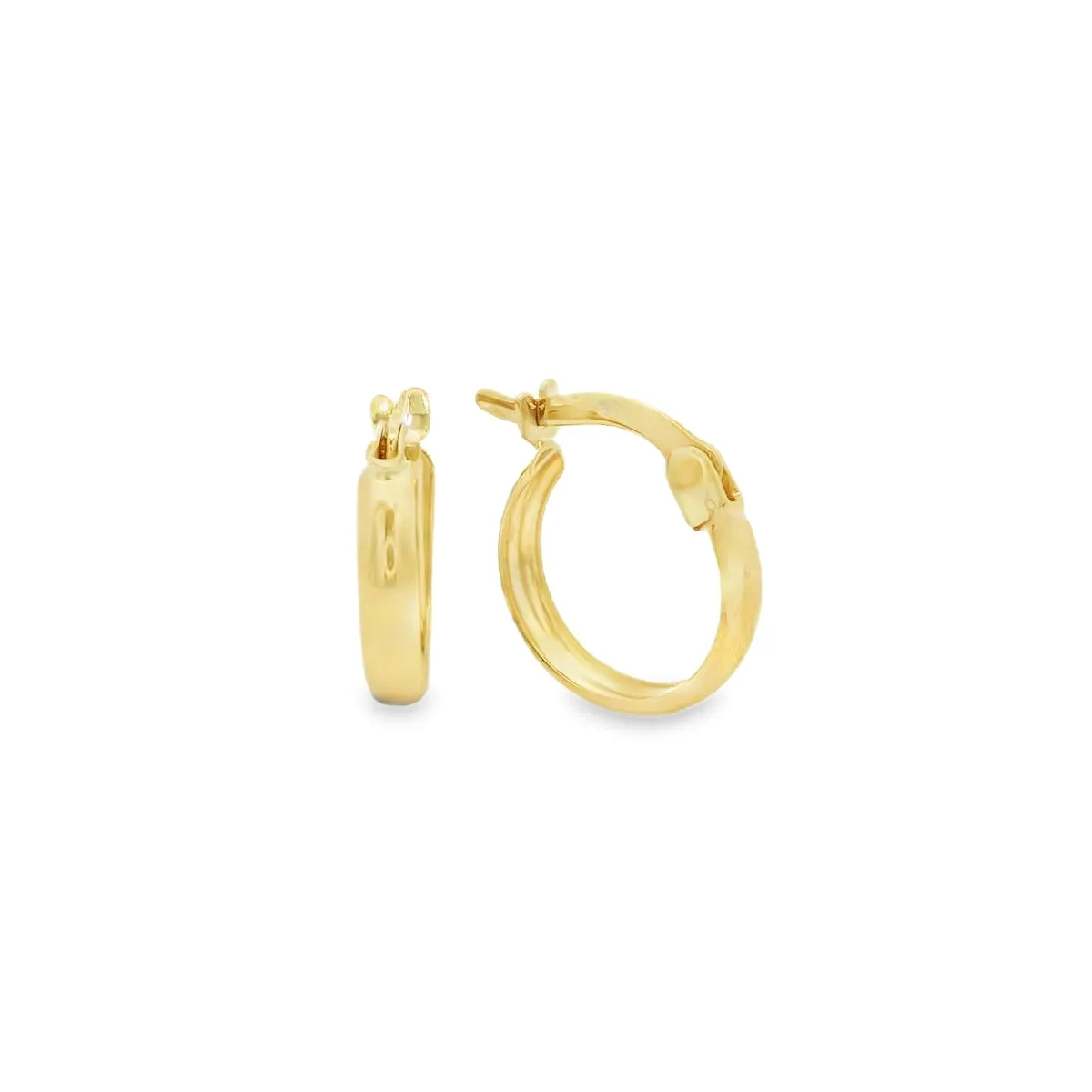 9ct Yellow Gold 10mm Round Plain Hoops GEAR384