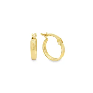 9ct Yellow Gold 10mm Round Plain Hoops GEAR384